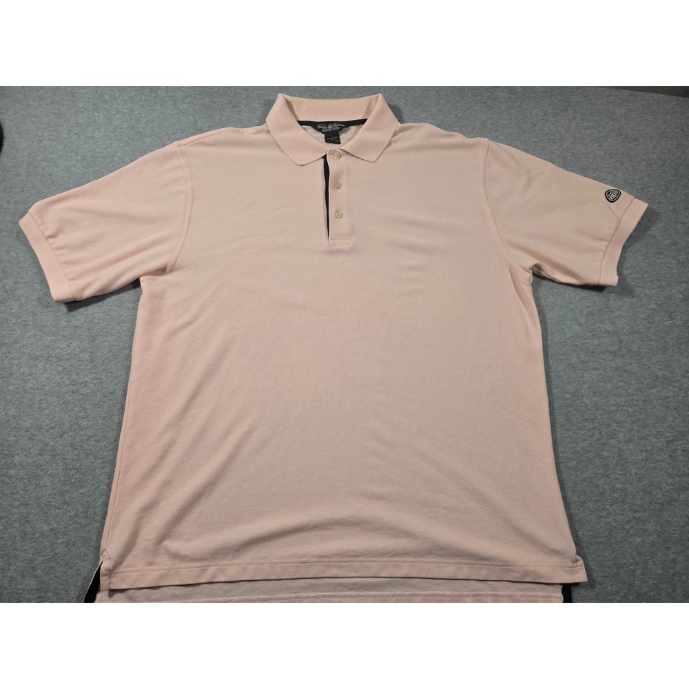 Brooks Brothers Country Club Mens Pink Performance Knit Polo Shirt Size L